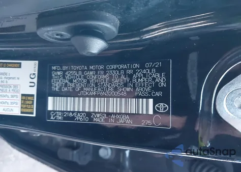 2022 Toyota Prius Prime Limited from USA, damaged, VIN JTDKAMFP6N3200548